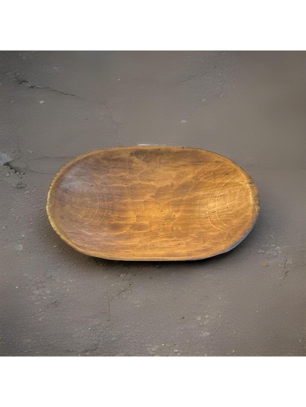 The Salem Collection Treenware Decorative Wooden Oval Bowl Brown Black